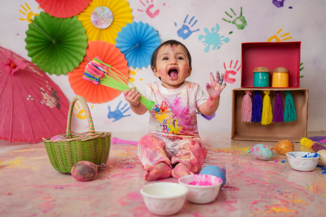 Holi Festival Baby Photoshoot Studio in Surat